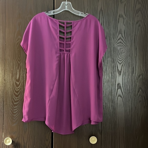 Torrid magenta, sleeveless blouse and decorative back. Size Torrid 0. - Picture 4 of 7